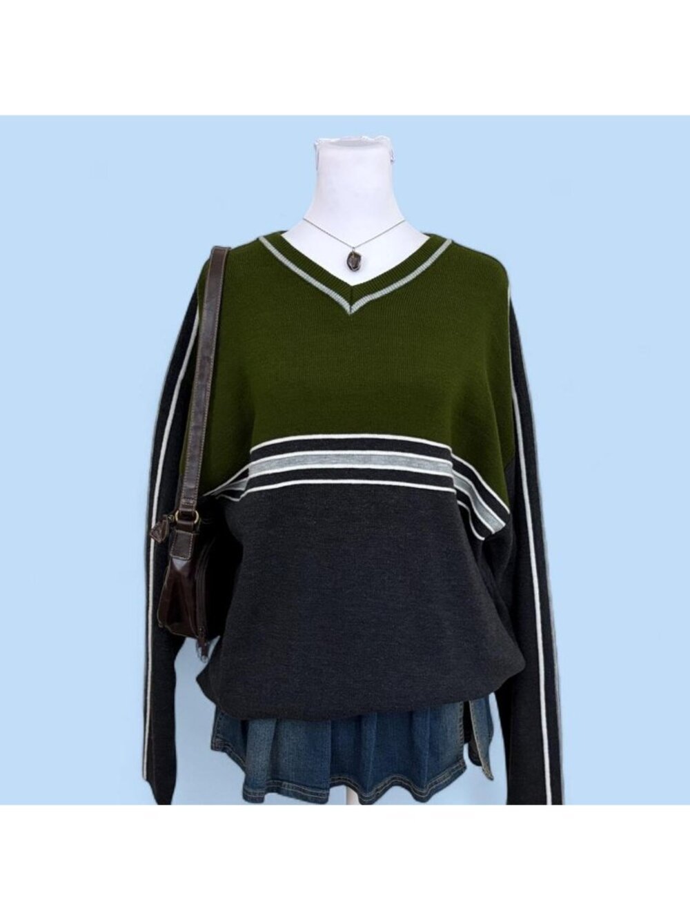 y2k striped skate sweater